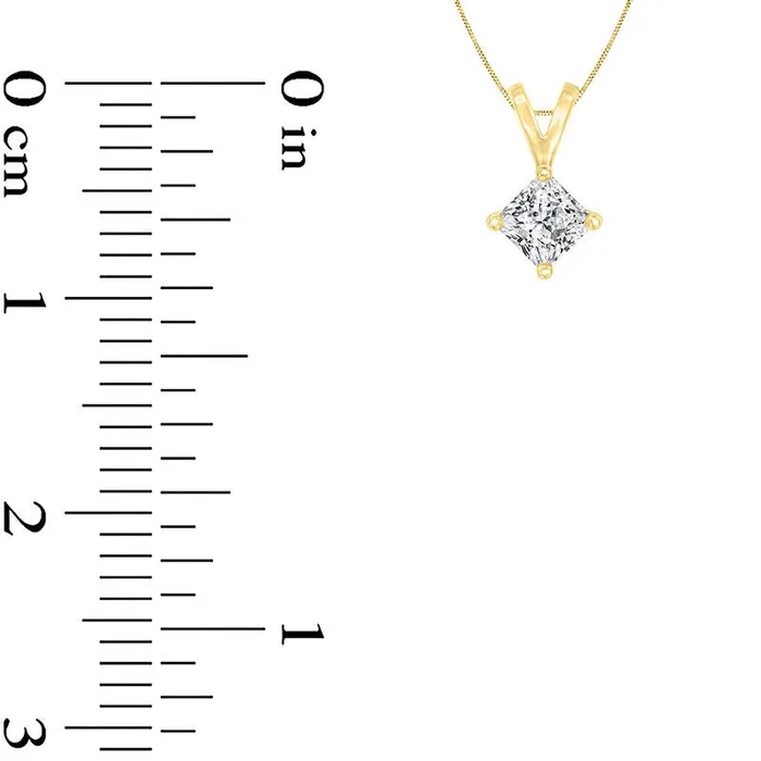 Necklaces 025 CT Certified PrincessCut Natural Clarity Enhanced Solitaire Pendant in 14K Gold ISI2 Goldia Necklaces 025 CT Certified PrincessCut Natural Clarity Enhanced Solitaire Pendant in 14K Gold ISI2 Goldia