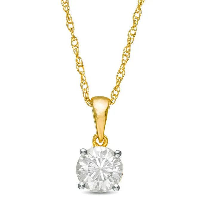 Necklaces 1 CT Natural Clarity Enhanced Solitaire Pendant in 10K Yellow Gold Goldia Necklaces 1 CT Natural Clarity Enhanced Solitaire Pendant in 10K Yellow Gold Goldia