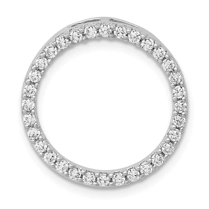Necklaces 14k White Gold 12ct Real Diamond Circle Chain Slide Goldia