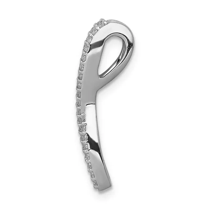 Necklaces 14k White Gold Real Diamond and Ruby Fancy Twisted Chain Slide Goldia