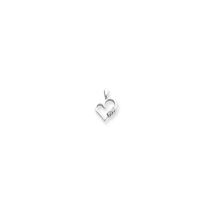 Necklaces 14k White Gold VS Diamond heart pendant Goldiacom