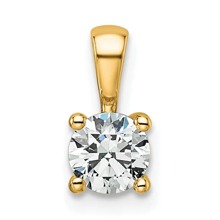 Necklaces 14k Yellow Gold 12 Ct Certified Lab Grown Diamond VSSI G Round Four Prong Pendant Goldia Necklaces 14k Yellow Gold 12 Ct Certified Lab Grown Diamond VSSI G Round Four Prong Pendant Goldia