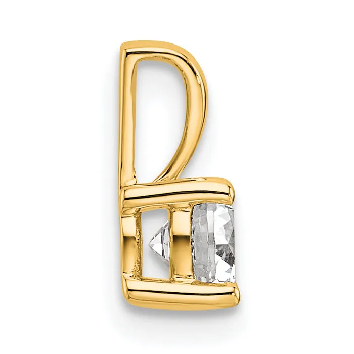 Necklaces 14k Yellow Gold 12 Ct Certified Lab Grown Diamond VSSI G Round Four Prong Pendant Goldia