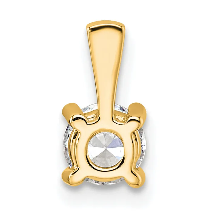 Necklaces 14k Yellow Gold 12 Ct Certified Lab Grown Diamond VSSI G Round Four Prong Pendant Goldia