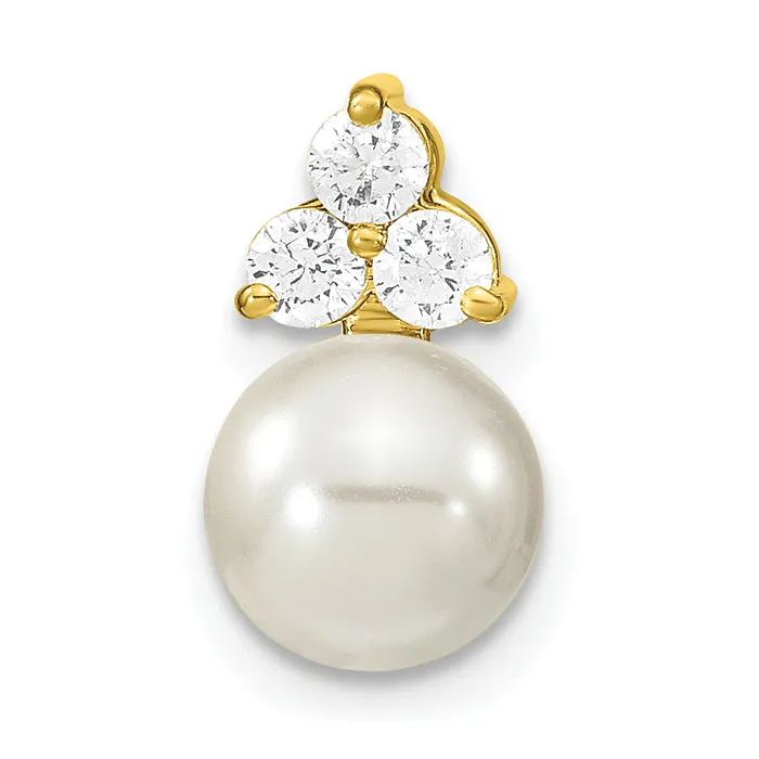 Necklaces 14k Yellow Gold 15 Ct Lab Grown Diamond VSSI G and 700 mm Freshwater Cultured Pearl Chain Slide Pendant Goldia Necklaces 14k Yellow Gold 15 Ct Lab Grown Diamond VSSI G and 700 mm Freshwater Cultured Pearl Chain Slide Pendant Goldia