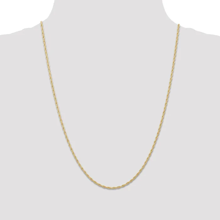Necklaces 14K Yellow Gold 24 inch Carded 155mm Cable Rope with Spring Ring Clasp Chain Necklace QGold Necklaces 14K Yellow Gold 24 inch Carded 155mm Cable Rope with Spring Ring Clasp Chain Necklace QGold