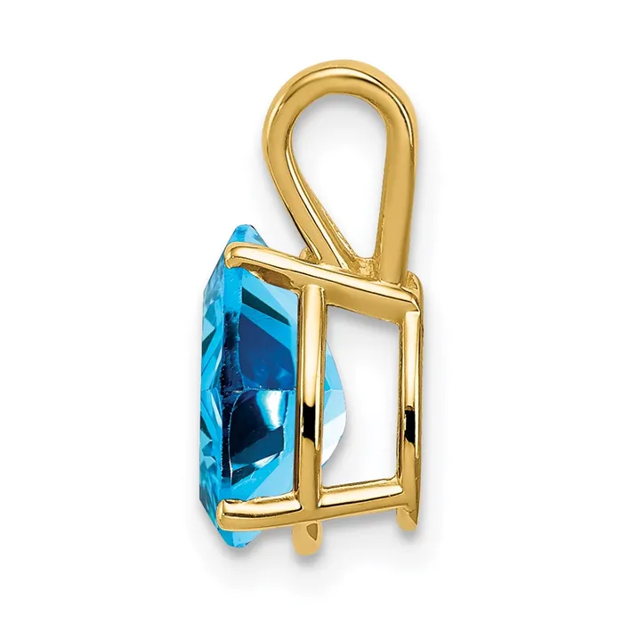 Necklaces 14K Yellow Gold Blue Topaz pendant Goldia