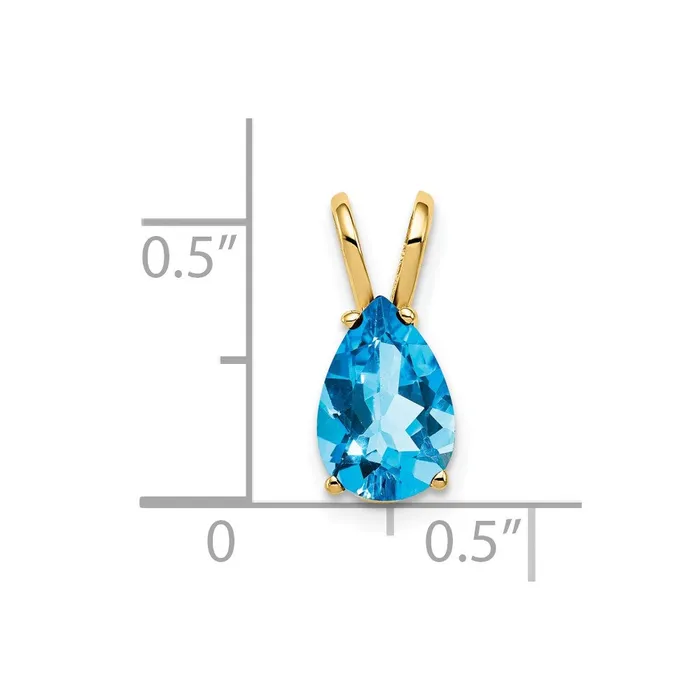 Necklaces 14K Yellow Gold Blue Topaz pendant Goldia