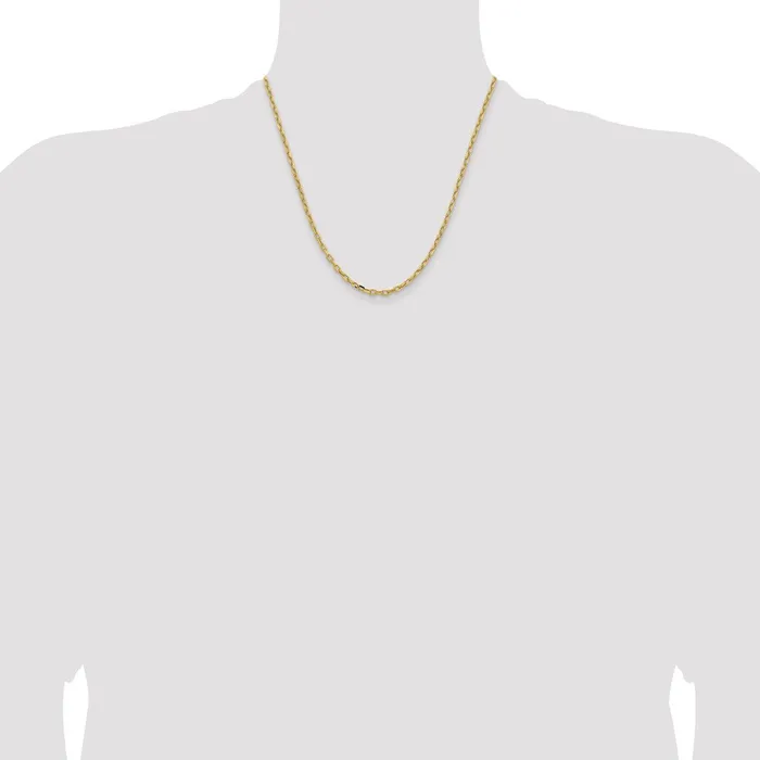 Necklaces 14K Yellow Gold Yellow Gold 20 inch 3mm SemiSolid Diamondcut Open Link Cable with Lobster Clasp Chain Necklace MDS Necklaces 14K Yellow Gold Yellow Gold 20 inch 3mm SemiSolid Diamondcut Open Link Cable with Lobster Clasp Chain Necklace MDS