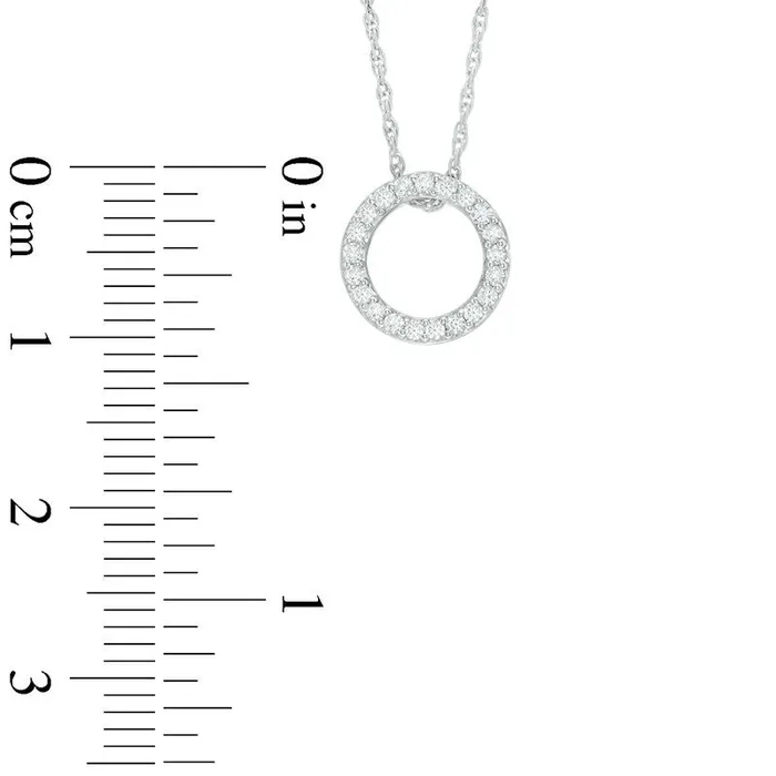 Necklaces Goldia 013 CT TW Natural Diamond Open Circle Pendant in 10K White Gold Necklaces Goldia 013 CT TW Natural Diamond Open Circle Pendant in 10K White Gold
