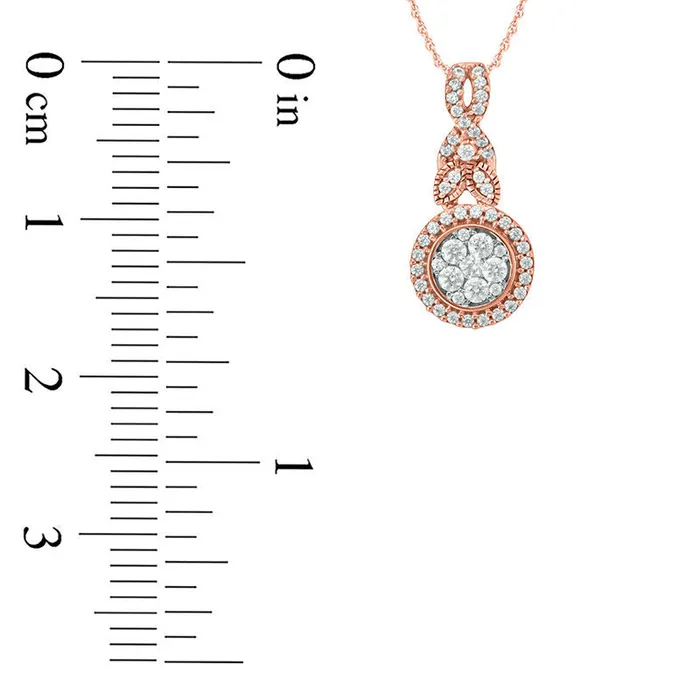 Necklaces Goldia 025 CT TW Composite Natural Diamond Frame Twist Leaf Antique VintageStyle Pendant in 10K Rose Gold Necklaces Goldia 025 CT TW Composite Natural Diamond Frame Twist Leaf Antique VintageStyle Pendant in 10K Rose Gold