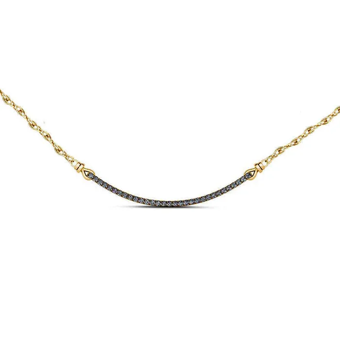 Necklaces Goldia 025 CT TW Natural Diamond Curved Bar Necklace in 10K Yellow Gold Necklaces Goldia 025 CT TW Natural Diamond Curved Bar Necklace in 10K Yellow Gold