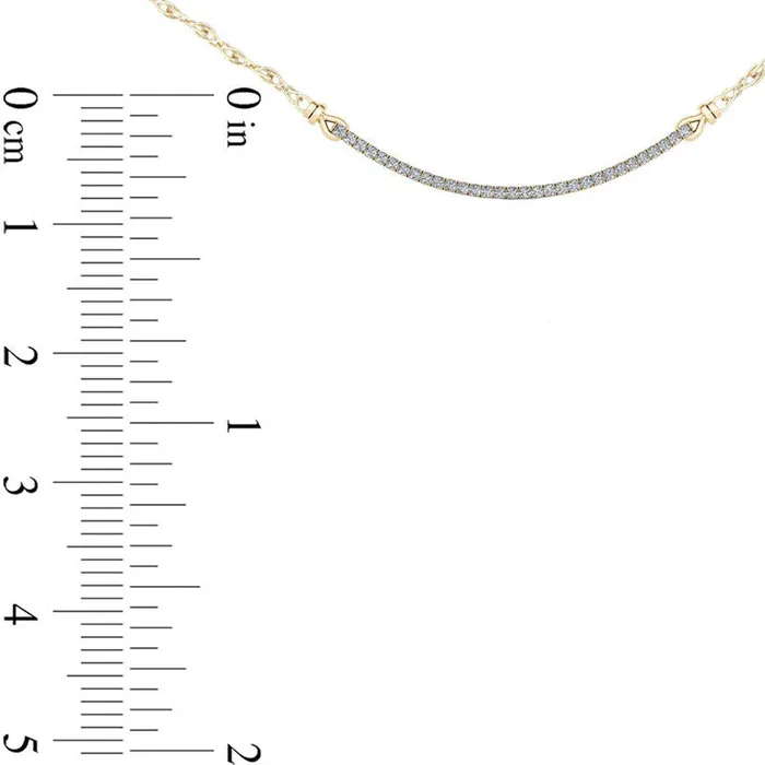 Necklaces Goldia 025 CT TW Natural Diamond Curved Bar Necklace in 10K Yellow Gold Necklaces Goldia 025 CT TW Natural Diamond Curved Bar Necklace in 10K Yellow Gold