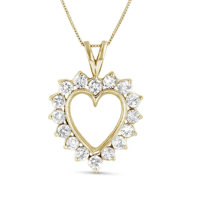 Necklaces Goldia 15 CT TW Natural Diamond Heart Pendant in 14K Gold II1 Necklaces Goldia 15 CT TW Natural Diamond Heart Pendant in 14K Gold II1