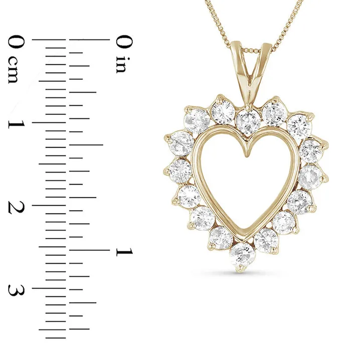 Necklaces Goldia 15 CT TW Natural Diamond Heart Pendant in 14K Gold II1 Necklaces Goldia 15 CT TW Natural Diamond Heart Pendant in 14K Gold II1