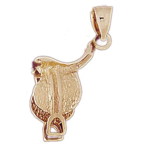 Necklaces Goldia 14K Gold 3D English Saddle Pendant