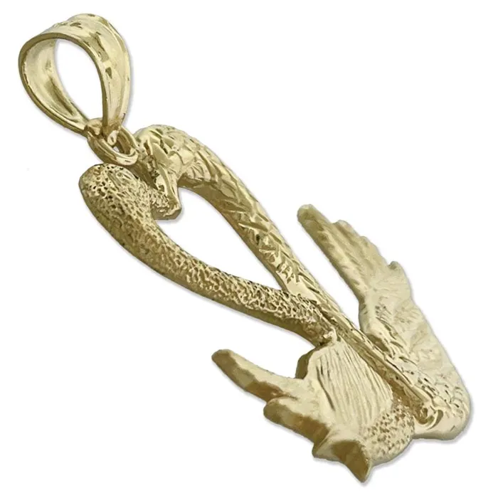 Necklaces Goldia 14K Gold Two Swans Forming A Heart Pendant