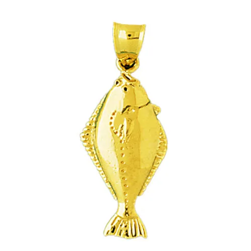 Necklaces Goldia 14K Gold Vertical Sole Fish Pendant