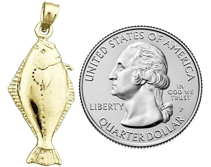 Necklaces Goldia 14K Gold Vertical Sole Fish Pendant