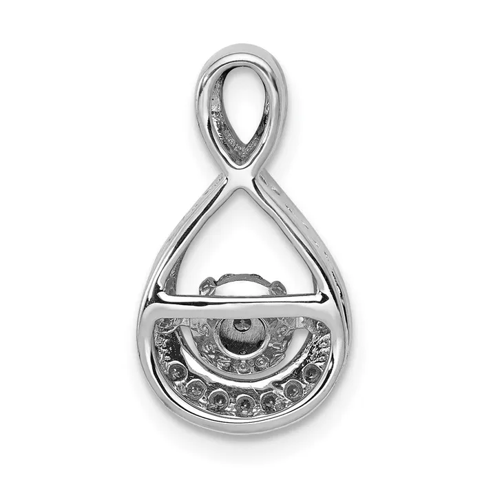 Necklaces Goldia 14k White Gold 110ct Vibrant Moving Real Diamond Teardrop Chain Slide Pendant