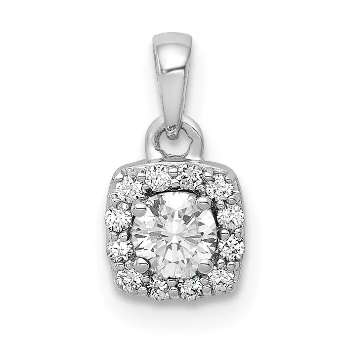 Necklaces Goldia 14k White Gold 13 Ct Lab Grown Diamond VSSI G Halo Pendant Necklaces Goldia 14k White Gold 13 Ct Lab Grown Diamond VSSI G Halo Pendant
