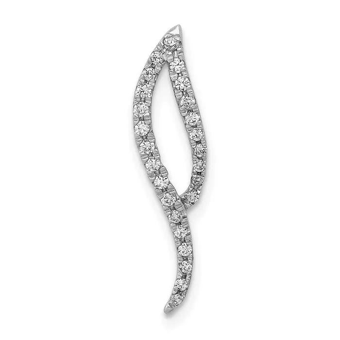 Necklaces Goldia 14K White Gold 16ct Real Diamond Fancy Curved Lines Chain Slide Necklaces Goldia 14K White Gold 16ct Real Diamond Fancy Curved Lines Chain Slide