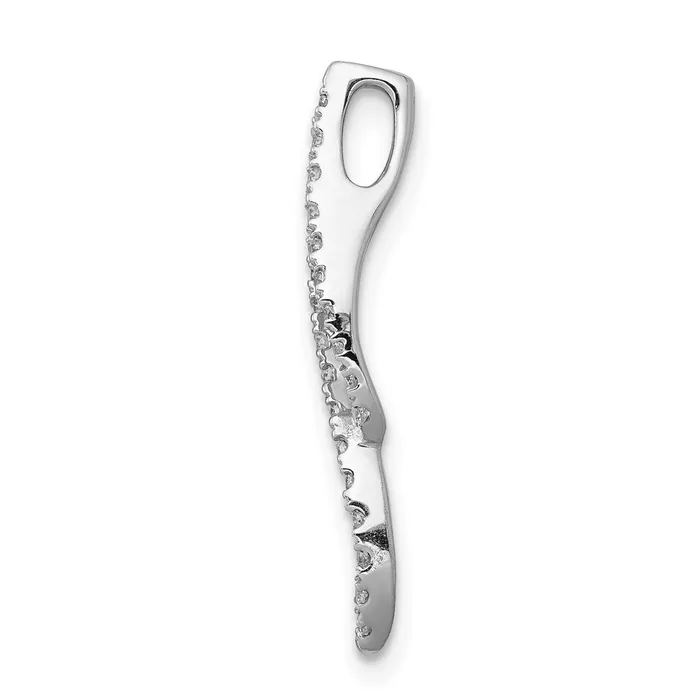 Necklaces Goldia 14K White Gold 16ct Real Diamond Fancy Curved Lines Chain Slide