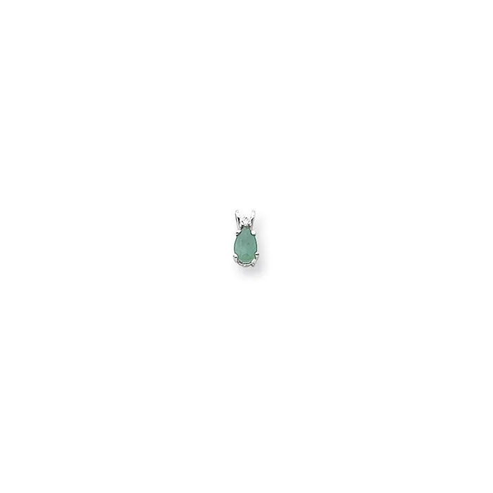 Necklaces Goldia 14k White Gold 6x4mm Pear Emerald A Real Diamond pendant