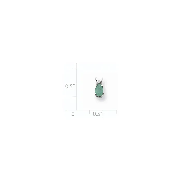 Necklaces Goldia 14k White Gold 6x4mm Pear Emerald A Real Diamond pendant