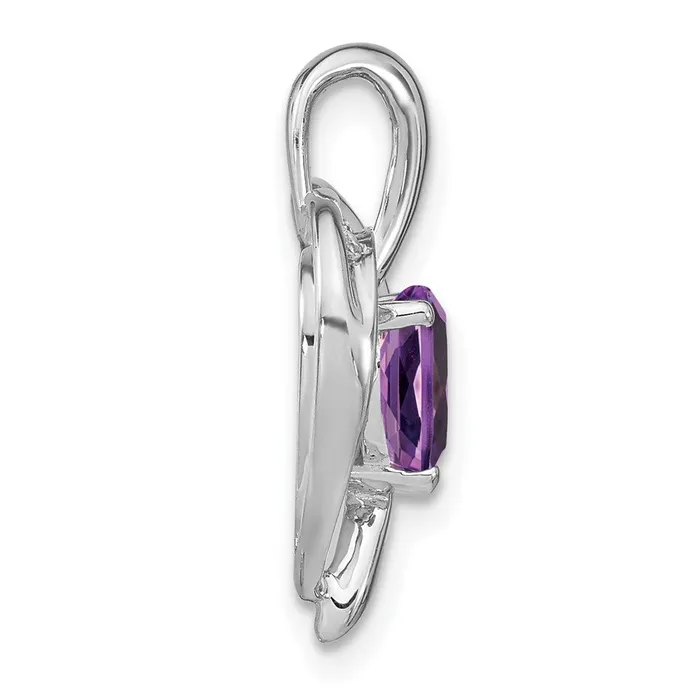 Necklaces Goldia 14K White Gold Amethyst and Real Diamond Heart Pendant