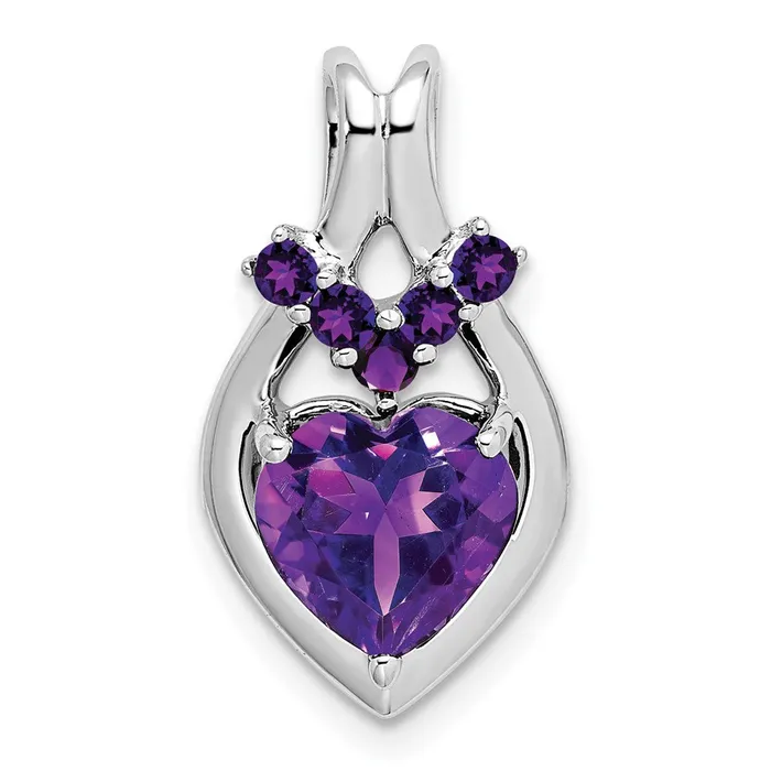 Necklaces Goldia 14k White Gold Amethyst Heart Pendant