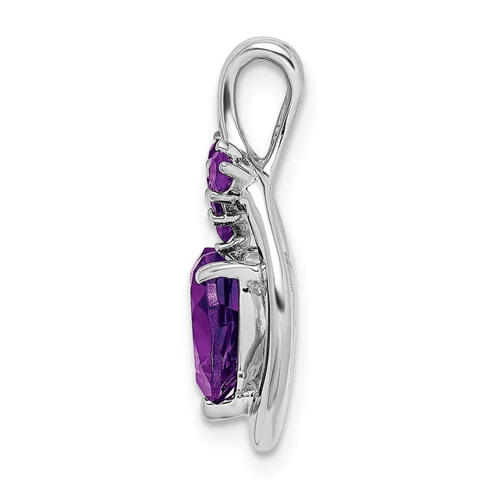 Necklaces Goldia 14k White Gold Amethyst Heart Pendant