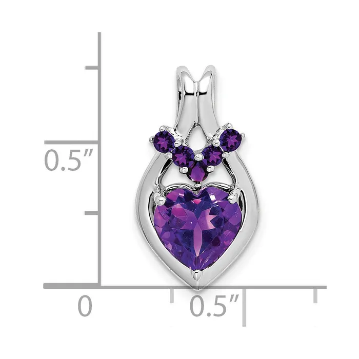 Necklaces Goldia 14k White Gold Amethyst Heart Pendant