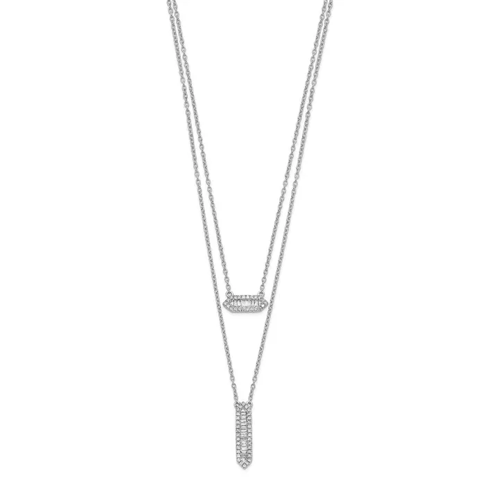 Necklaces Goldia 14k White Gold Double Strand 18in Necklace