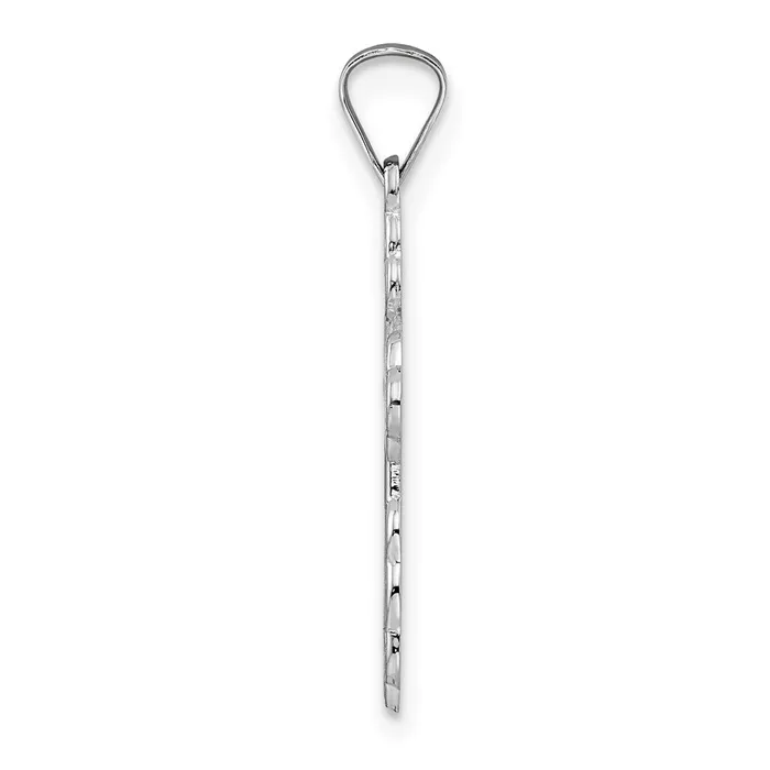 Necklaces Goldia 14k White Gold Polished Eastern Orthodox Solid Cross Pendant