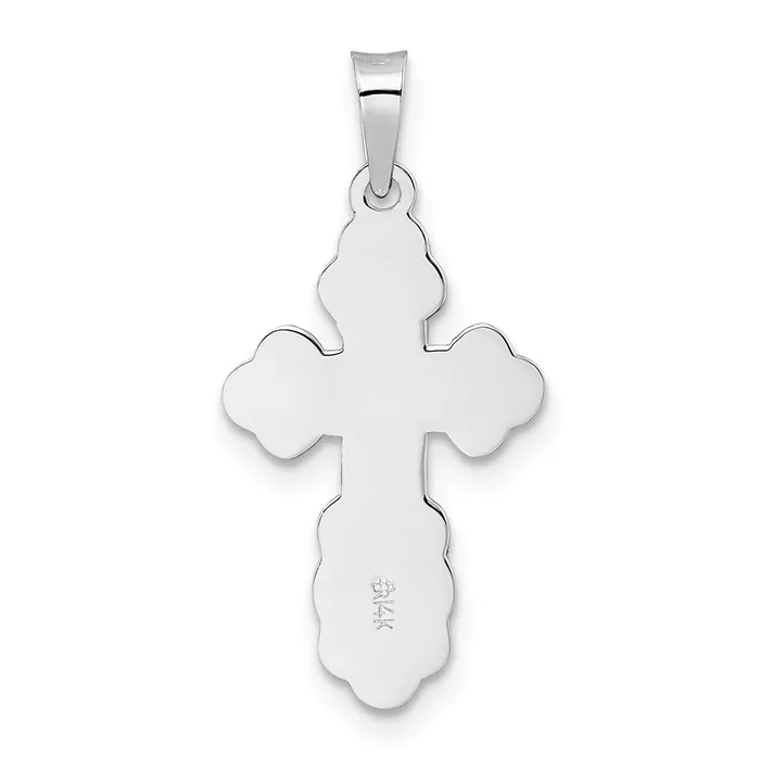 Necklaces Goldia 14k White Gold Polished Eastern Orthodox Solid Cross Pendant