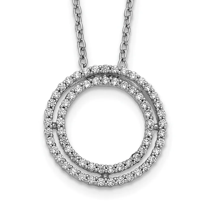 Necklaces Goldia 14k White Gold Real Diamond Circle Necklace