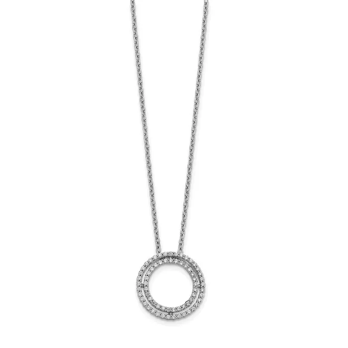 Necklaces Goldia 14k White Gold Real Diamond Circle Necklace