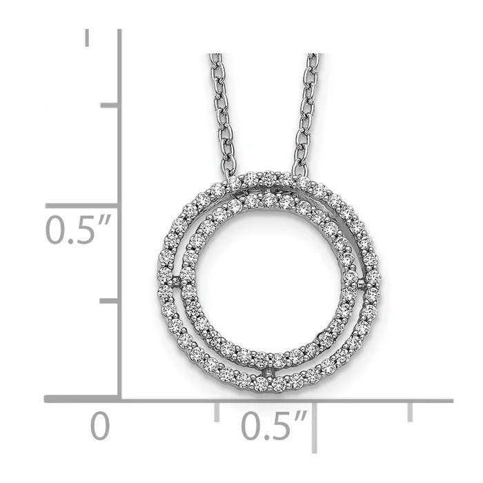 Necklaces Goldia 14k White Gold Real Diamond Circle Necklace