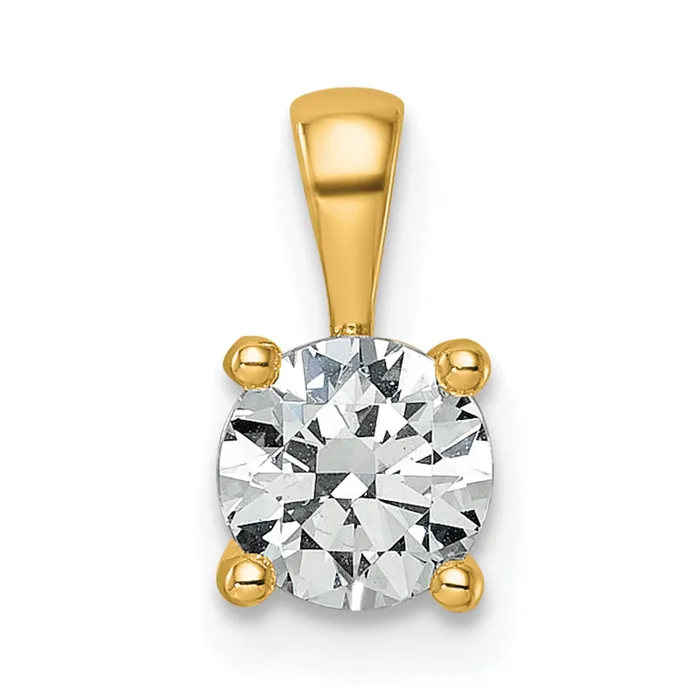 Necklaces Goldia 14k Yellow Gold 34 Ct Lab Grown Diamond VSSI G Round Four Prong Pendant Necklaces Goldia 14k Yellow Gold 34 Ct Lab Grown Diamond VSSI G Round Four Prong Pendant