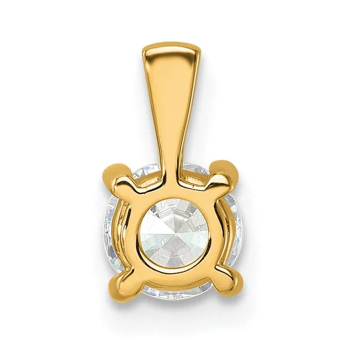 Necklaces Goldia 14k Yellow Gold 34 Ct Lab Grown Diamond VSSI G Round Four Prong Pendant