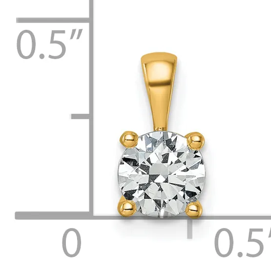 Necklaces Goldia 14k Yellow Gold 34 Ct Lab Grown Diamond VSSI G Round Four Prong Pendant