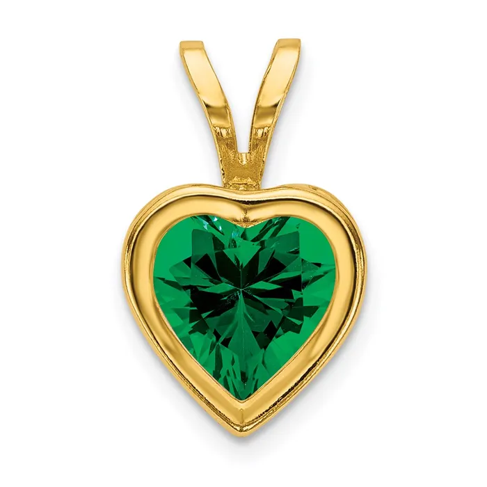 Necklaces Goldia 14K Yellow Gold 6mm Heart Mount St Helens bezel pendant