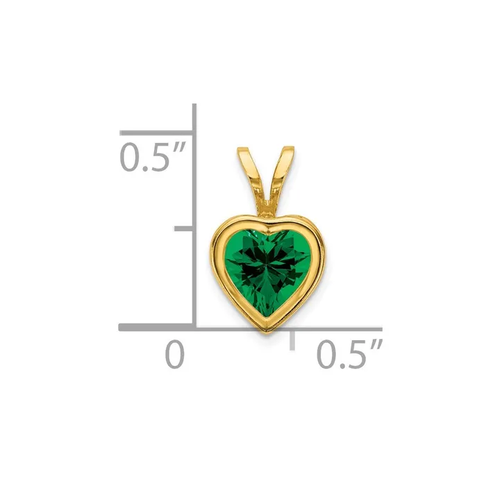 Necklaces Goldia 14K Yellow Gold 6mm Heart Mount St Helens bezel pendant