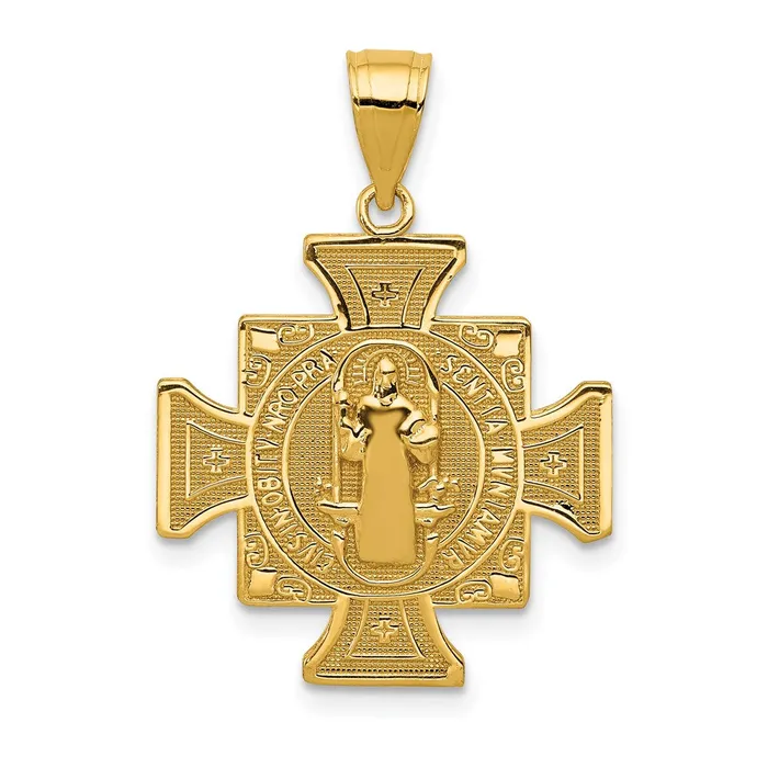 Necklaces Goldia 14k Yellow Gold San Benito 2Sided Cross Pendant