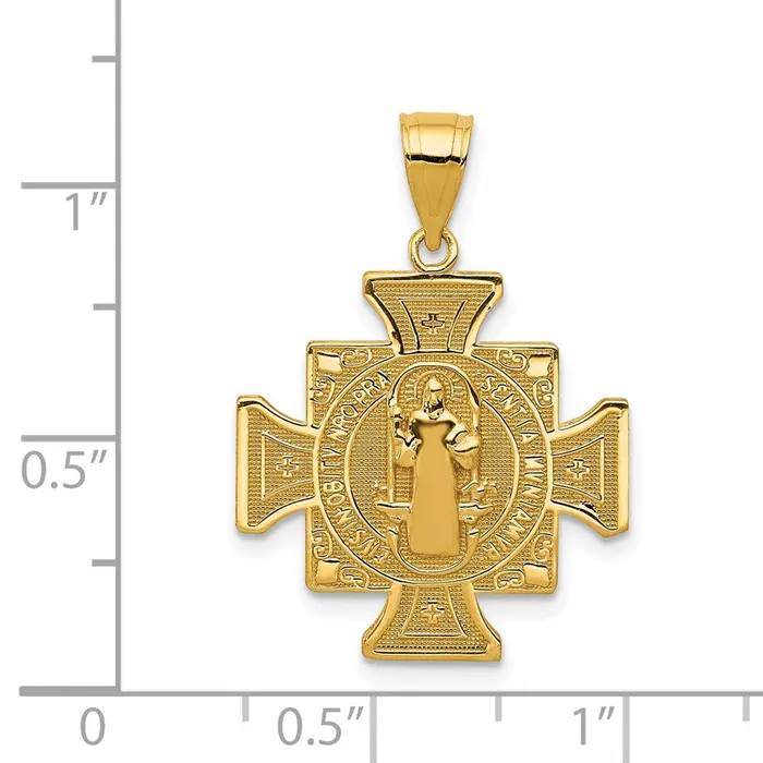 Necklaces Goldia 14k Yellow Gold San Benito 2Sided Cross Pendant