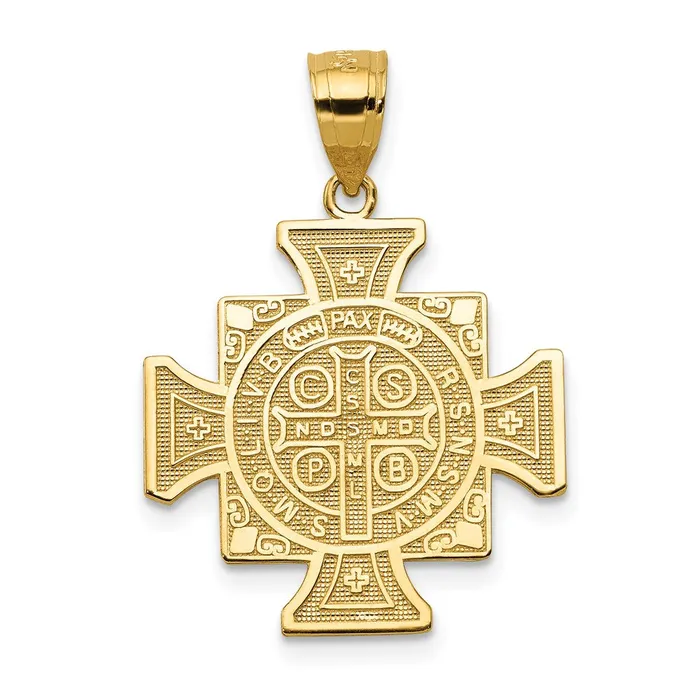 Necklaces Goldia 14k Yellow Gold San Benito 2Sided Cross Pendant