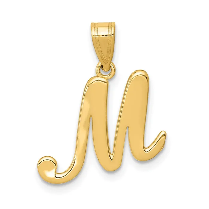 Necklaces Goldia 14k Yellow GoldY Script Letter M Initial Pendant