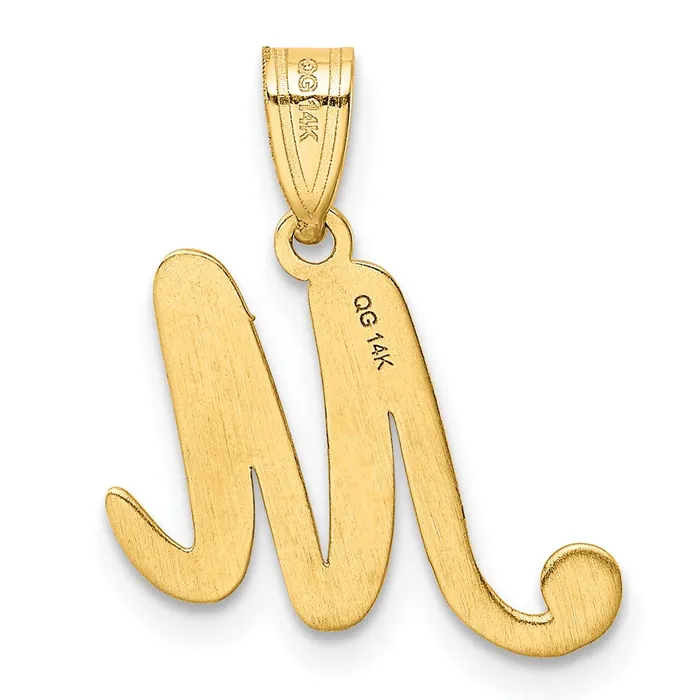 Necklaces Goldia 14k Yellow GoldY Script Letter M Initial Pendant