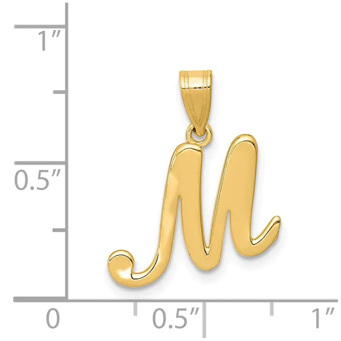 Necklaces Goldia 14k Yellow GoldY Script Letter M Initial Pendant